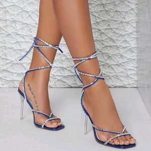 Open toe lace up heels